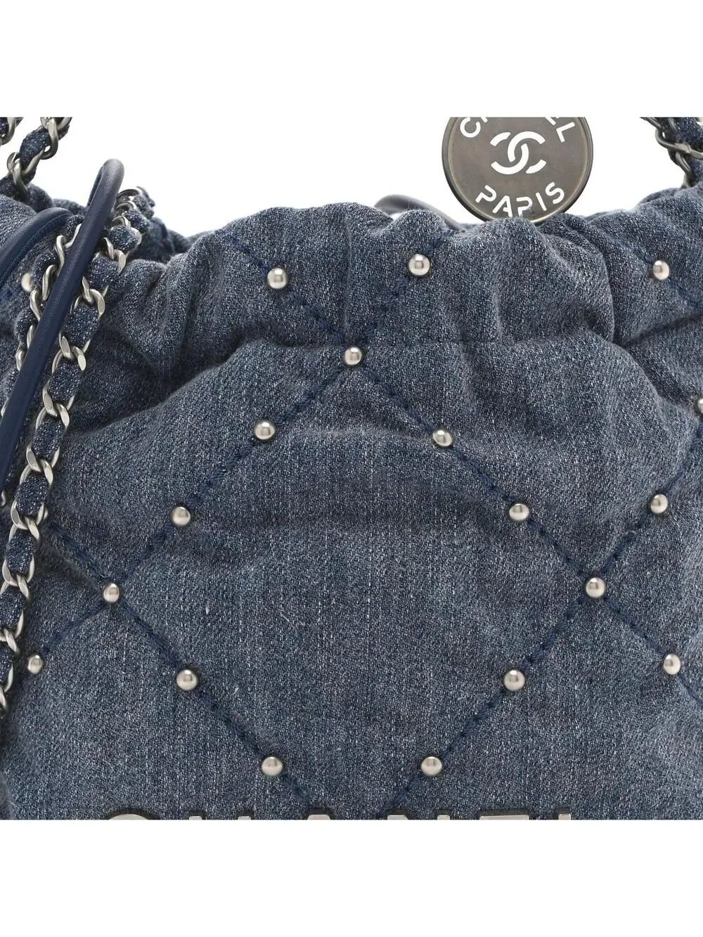 Washed Denim Quilted Studded Mini #329600C52B